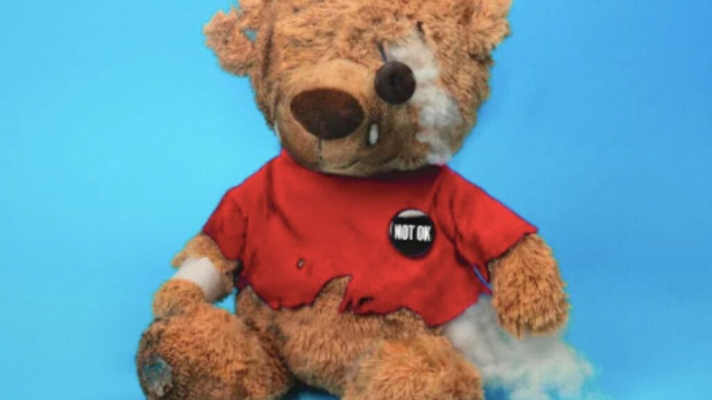 Australian music: a Redhook teddy bear with music falling out