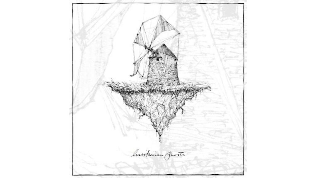 Lusitanian Ghosts album cover with a black and white sketch