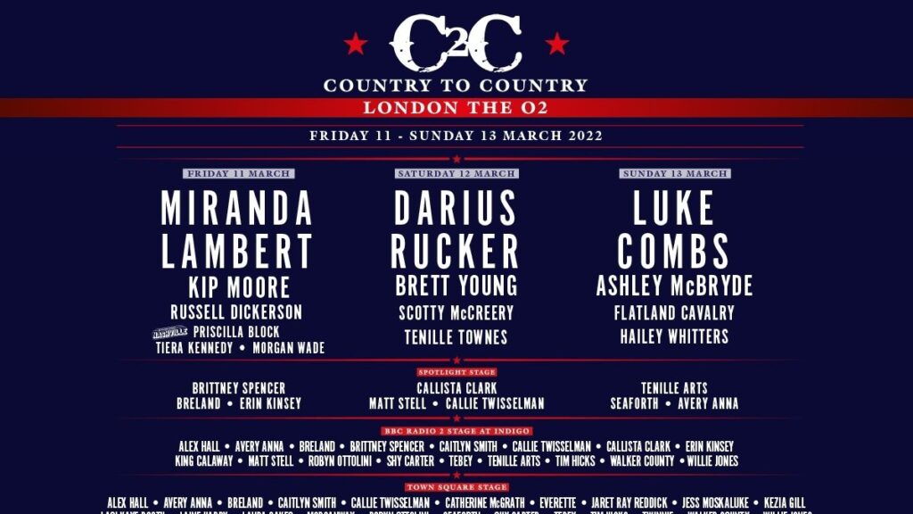 Country To Country festival poster (partial)
