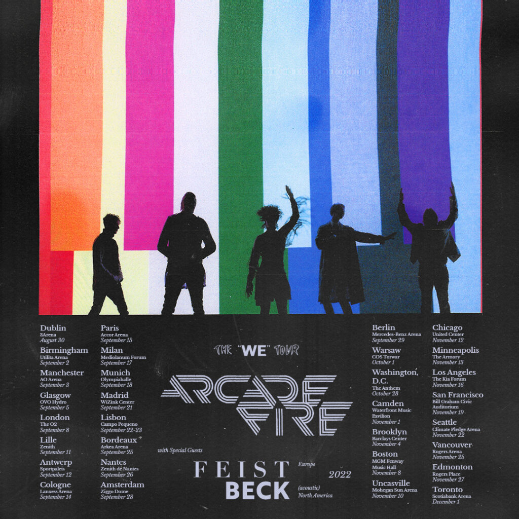 Arcade Fire 2022 tour poster