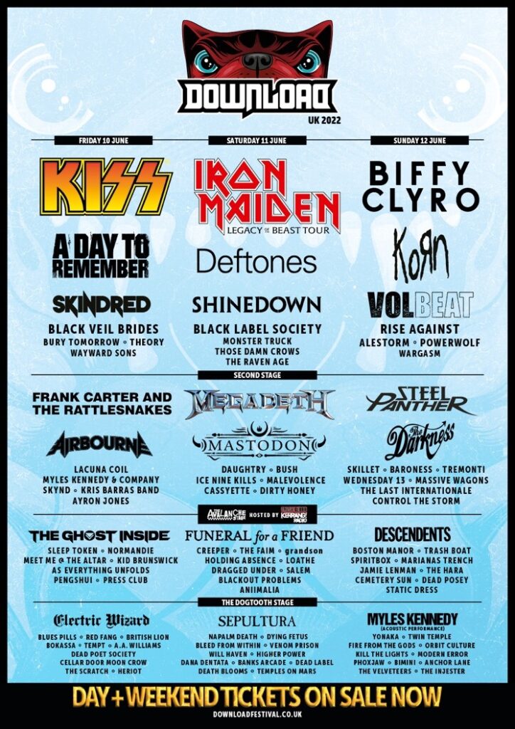 Download Festival 2022 line-up poster