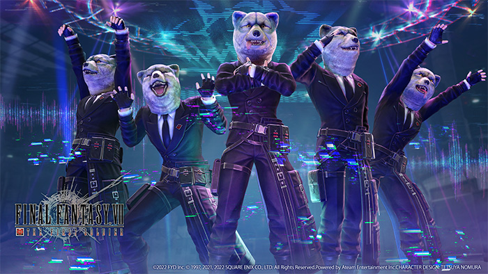 MAN WITH A MISSION FINAL FANTASY VII - wolf men in suits posing and dancing
