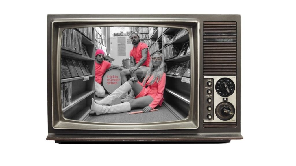 Cover songs 2022: Royal Castles dressed in pink within a retro TV frame