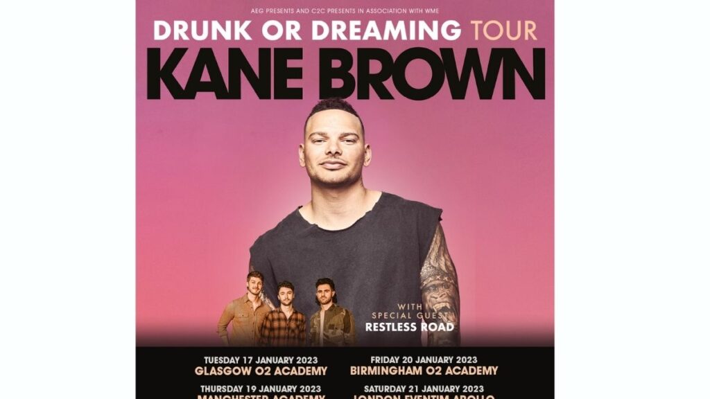 Kane Brown UK tour dates poster