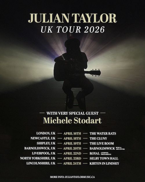 Julian Taylor with Michele Stodart poster - Julian Taylor is silhouetted