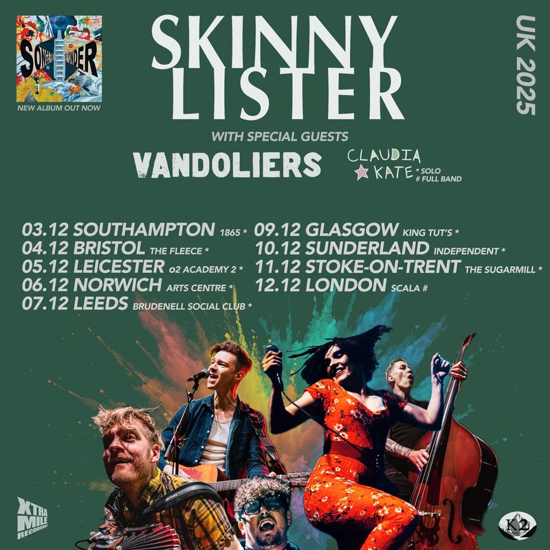 Skinny Lister December 2026 tour dates poster